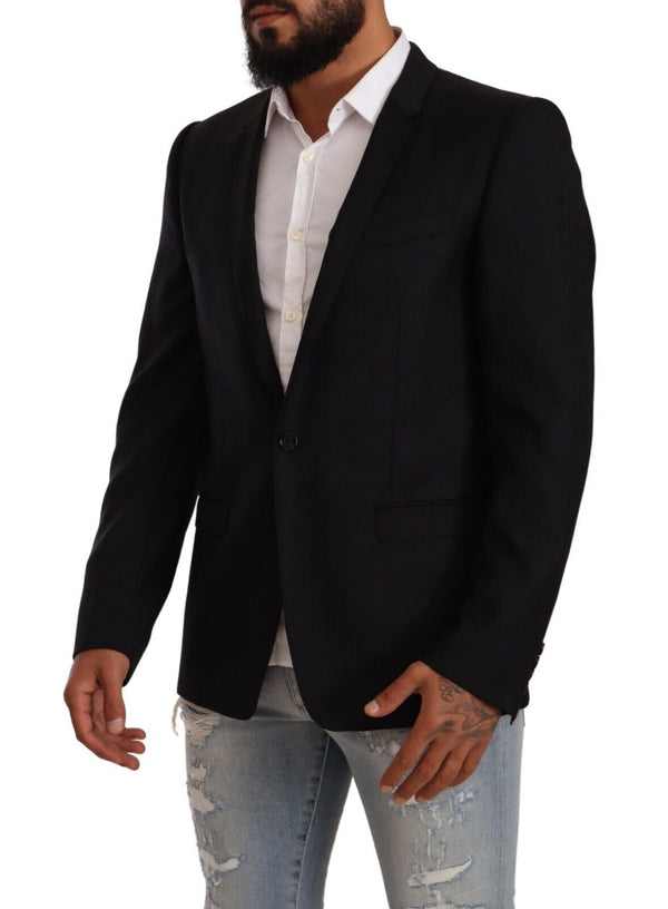 Exclusive Black Virgin Wool Blazer Dolce & Gabbana