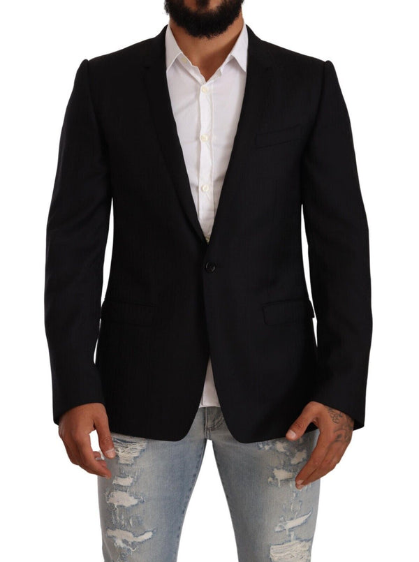 Exclusive Black Virgin Wool Blazer Dolce & Gabbana