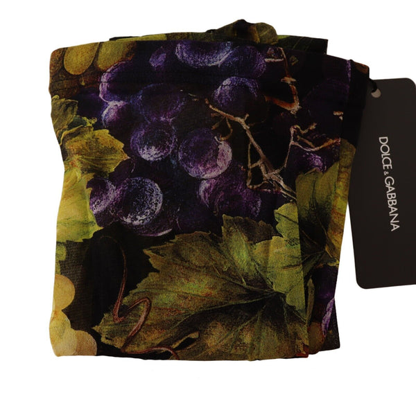 Elegant Black Grapes Printed Nylon Tights Dolce & Gabbana