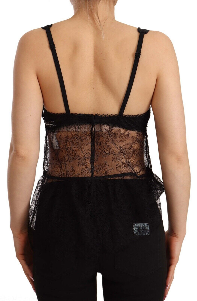 Elegant Black Silk Lingerie Chemise Dolce & Gabbana