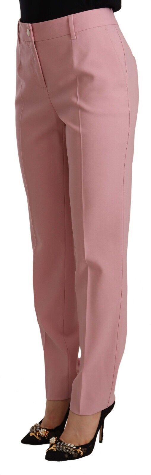 Elegant Pink High-Waisted Trousers Dolce & Gabbana