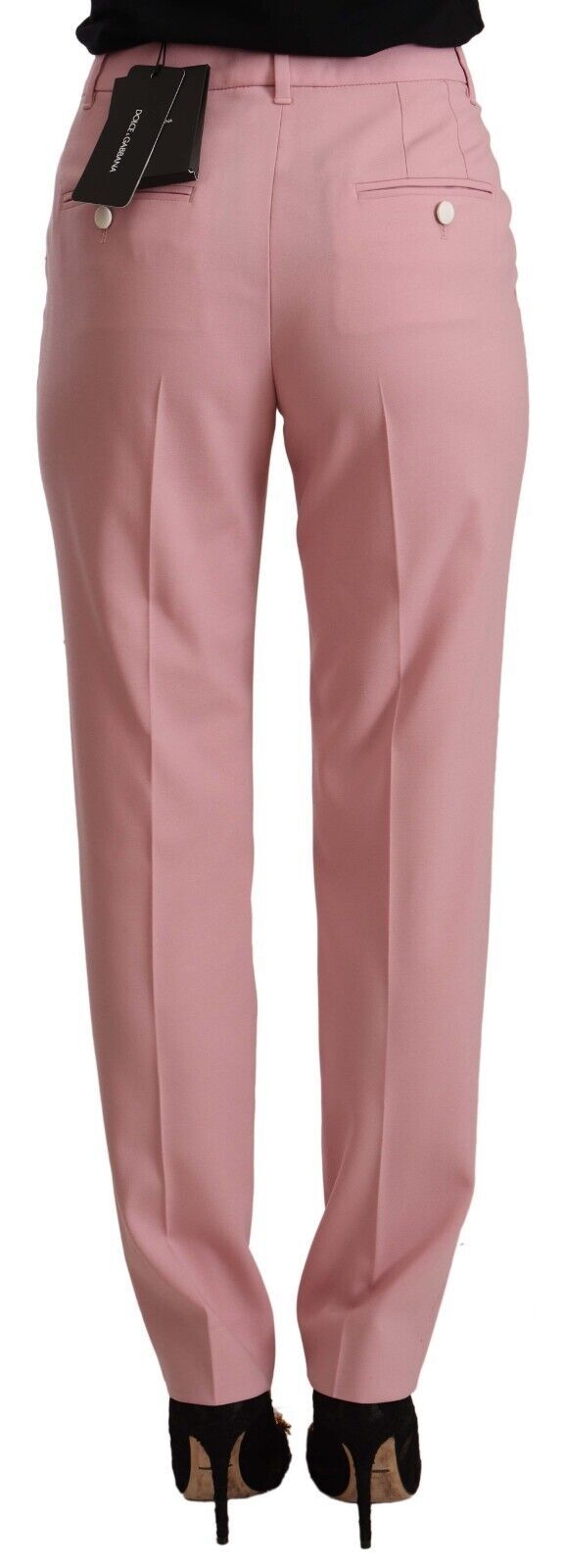 Elegant Pink High-Waisted Trousers Dolce & Gabbana