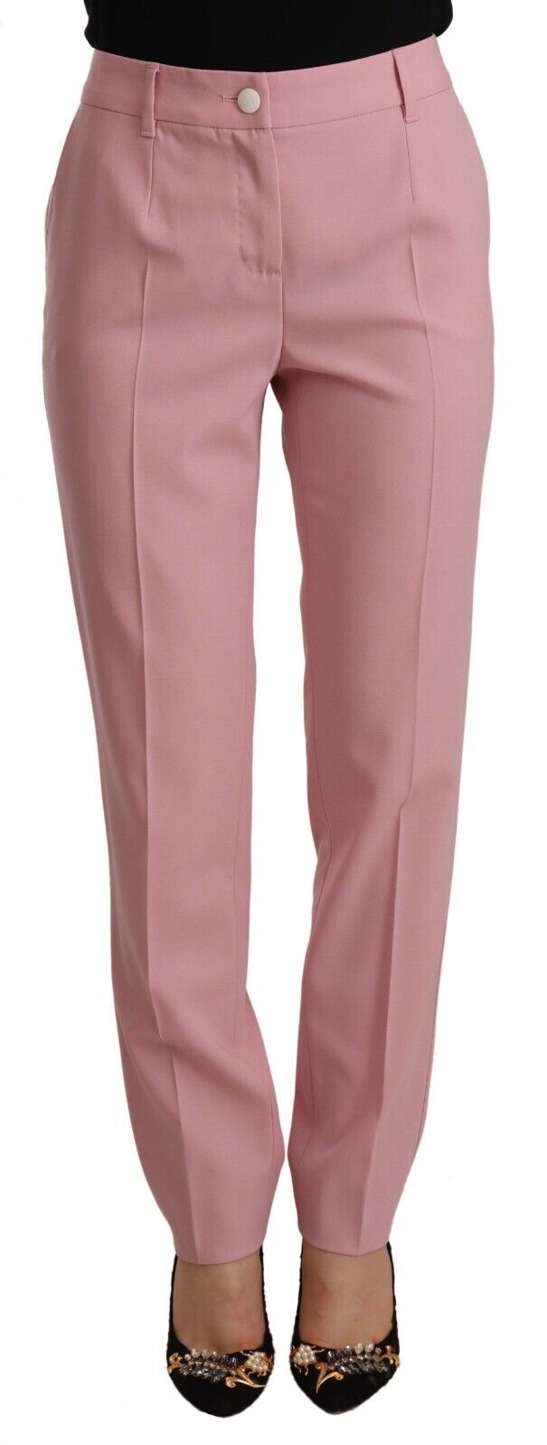 Elegant Pink High-Waisted Trousers Dolce & Gabbana