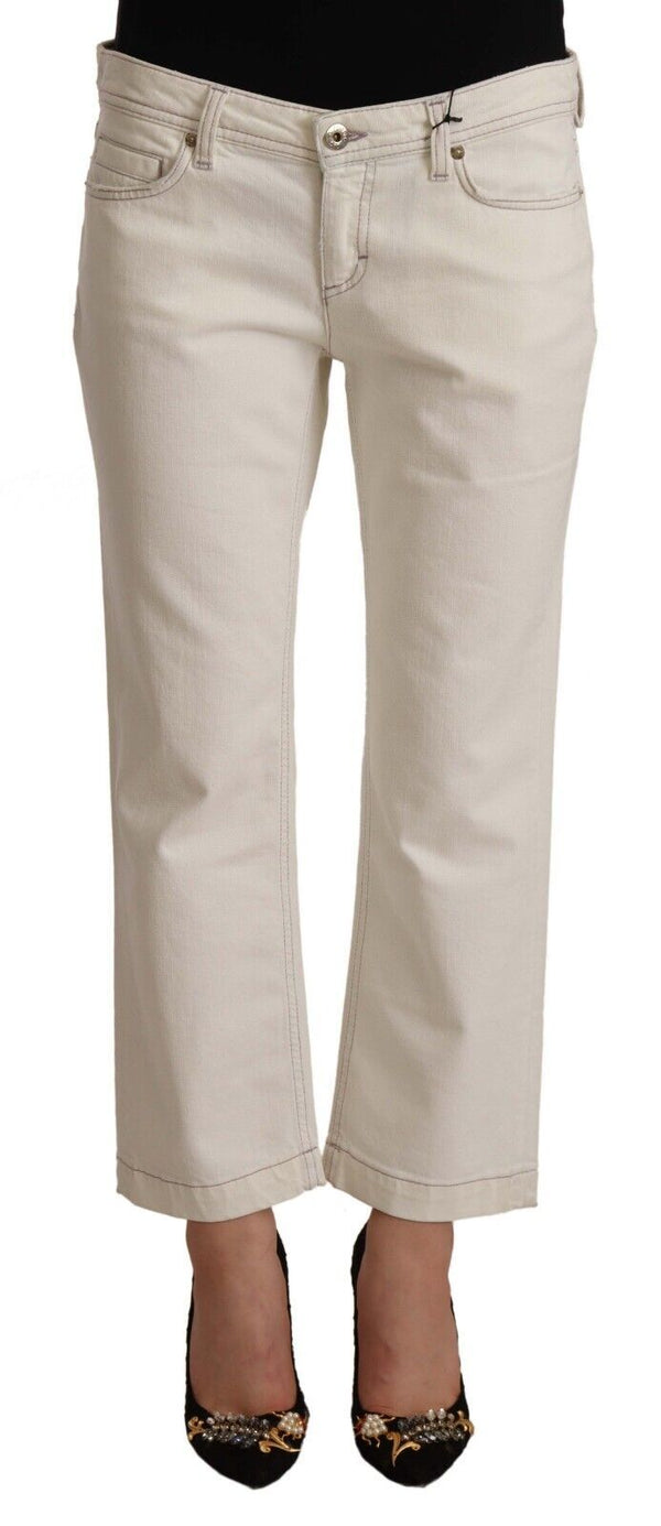 Chic Off-White Cropped Jeans - Fashionista Must-Have Dolce & Gabbana