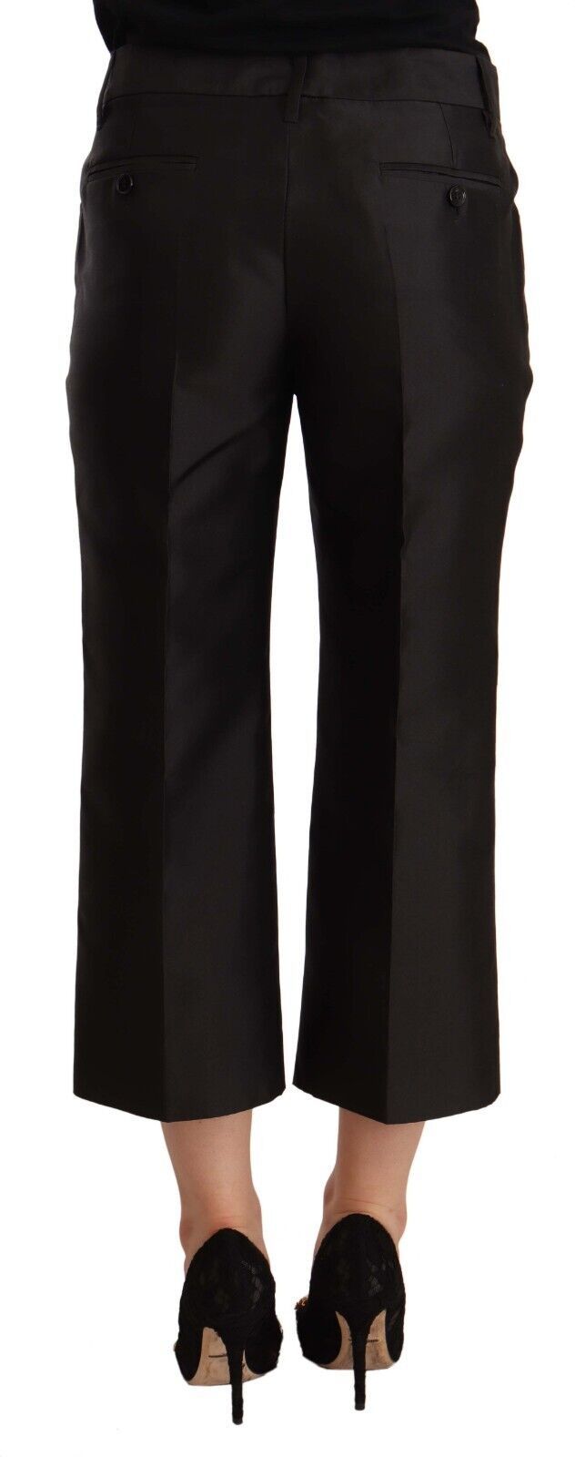 Chic Silk Cropped Trousers in Timeless Black Dolce & Gabbana