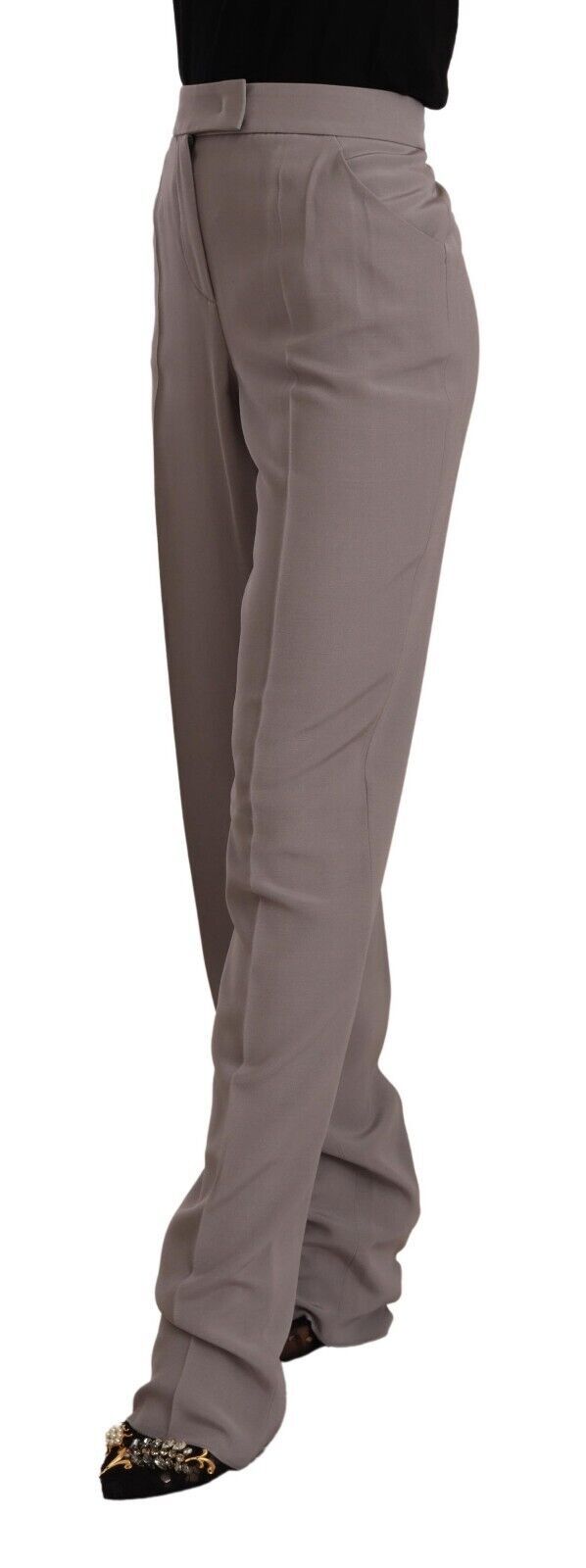 Elegant High Waist Silk Blend Trousers Armani