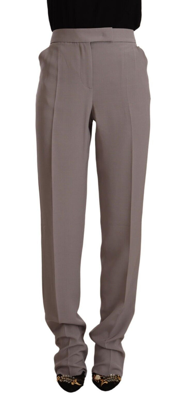 Elegant High Waist Silk Blend Trousers Armani