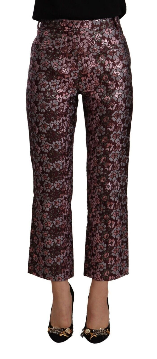 High Waist Jacquard Flared Cropped Trousers House of Holland