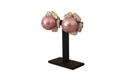 Elegant Floral Crystal Pearl Clip-On Earrings Dolce & Gabbana