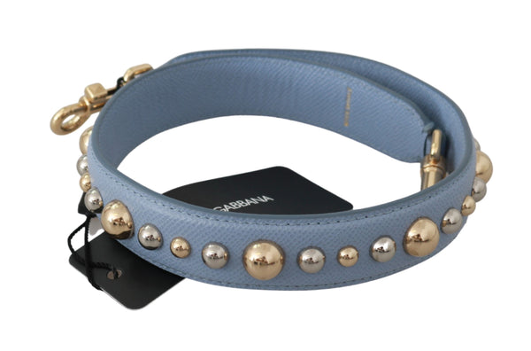 Elegant Blue Leather Shoulder Strap Dolce & Gabbana