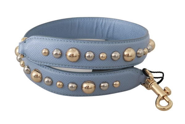 Elegant Blue Leather Shoulder Strap Dolce & Gabbana