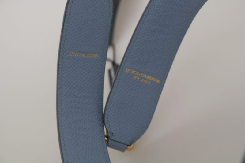 Elegant Blue Leather Shoulder Strap Dolce & Gabbana