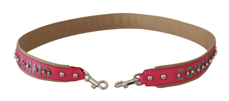 Pink Leather Shoulder Strap with Silver Details Dolce & Gabbana