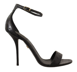 Elegant Ostrich Leather Ankle Strap Heels Dolce & Gabbana