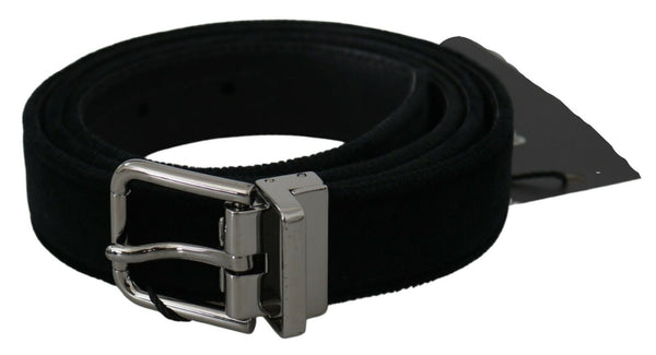 Elegant Black Leather Belt with Velvet Interior Dolce & Gabbana