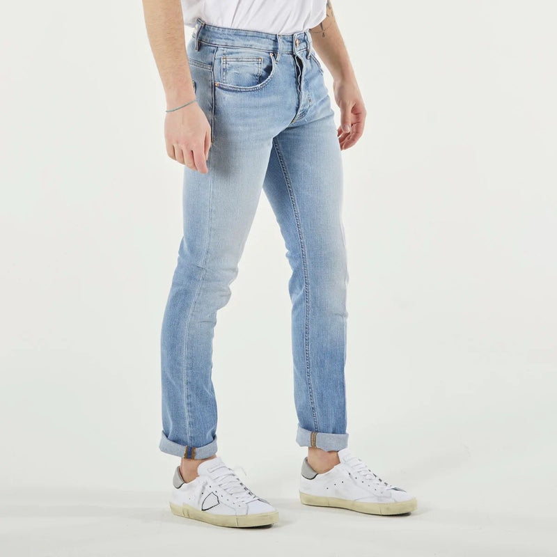 Chic Light Blue Slim Fit Denim Don The Fuller