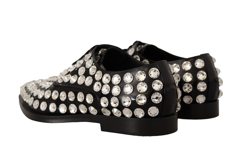 Crystal-Embellished Leather Formal Flats Dolce & Gabbana