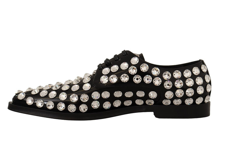 Crystal-Embellished Leather Formal Flats Dolce & Gabbana