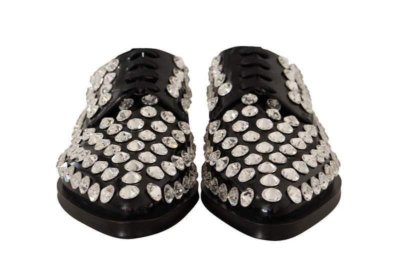 Crystal-Embellished Leather Formal Flats Dolce & Gabbana