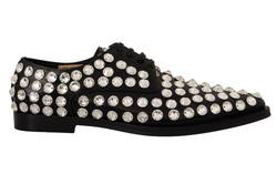 Crystal-Embellished Leather Formal Flats Dolce & Gabbana