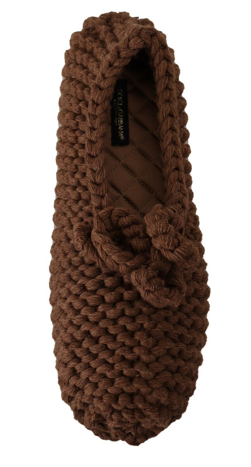 Elegant Wool Knit Ballerina Flats Dolce & Gabbana