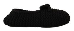 Elegant Black Wool Knit Ballet Flats Dolce & Gabbana