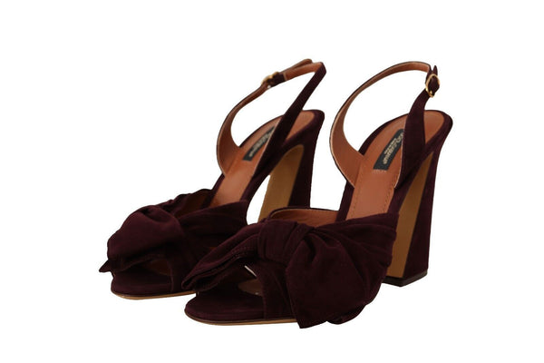 Elegant Purple Suede Heels Sandals Dolce & Gabbana