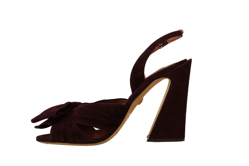 Elegant Purple Suede Heels Sandals Dolce & Gabbana