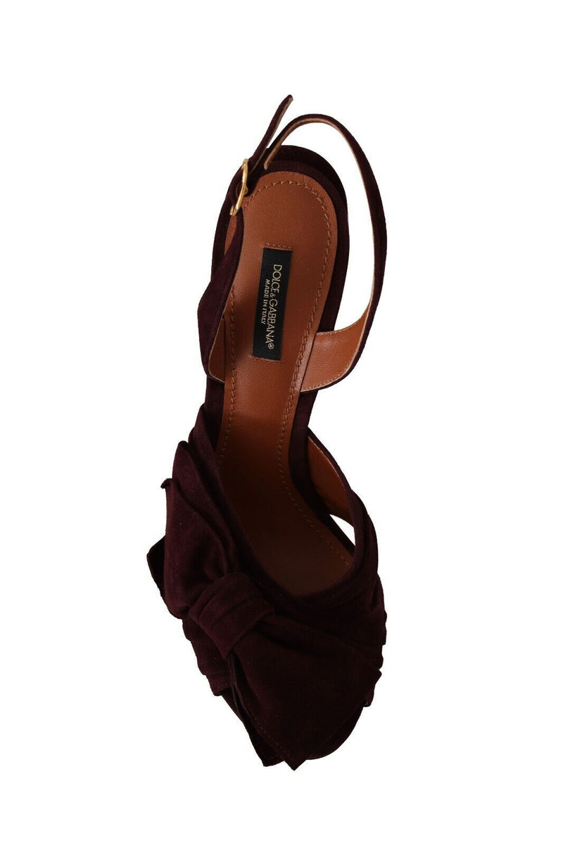 Elegant Purple Suede Heels Sandals Dolce & Gabbana