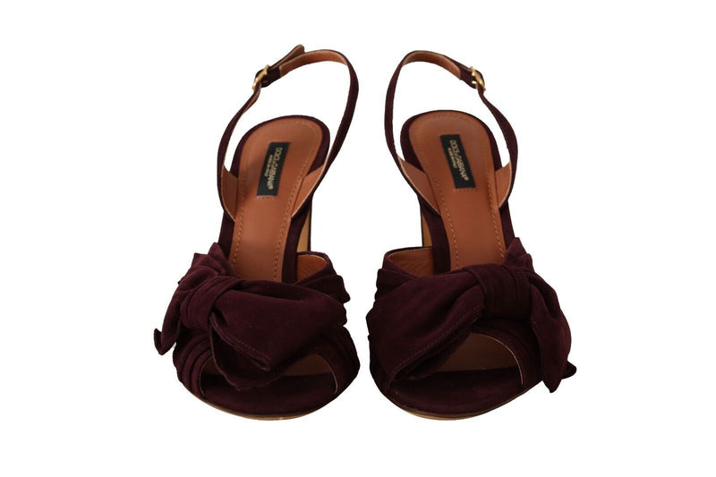 Elegant Purple Suede Heels Sandals Dolce & Gabbana