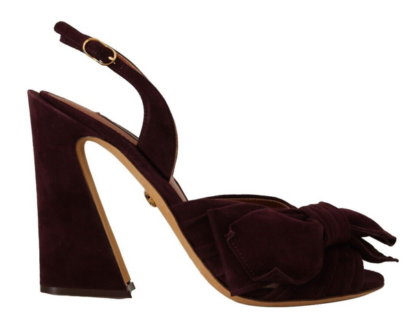 Elegant Purple Suede Heels Sandals Dolce & Gabbana