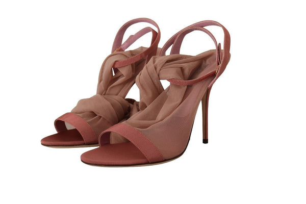 Elegant Pink Ankle Strap Heels Sandals Dolce & Gabbana