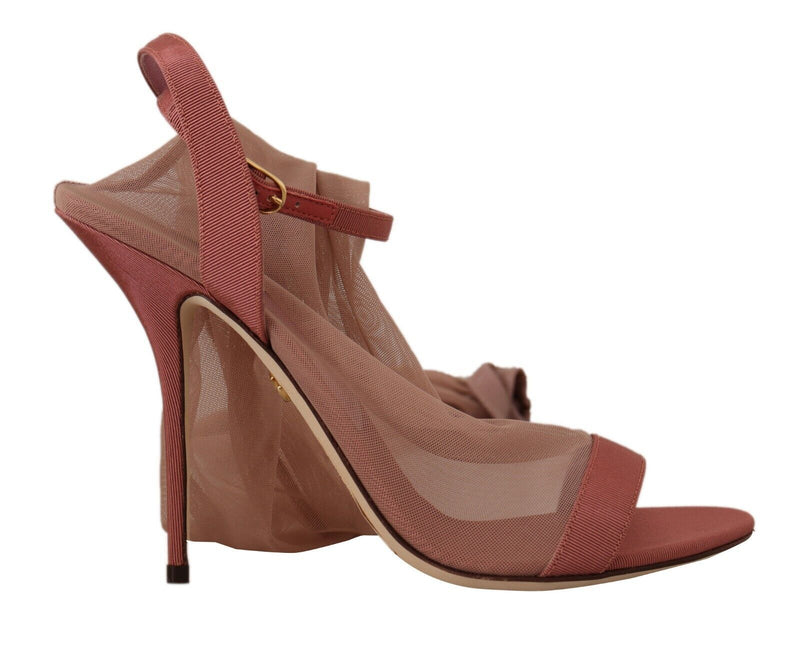 Elegant Pink Ankle Strap Heels Sandals Dolce & Gabbana