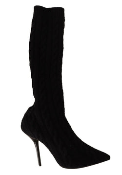 Elegant Stretch Sock Boots in Black Dolce & Gabbana