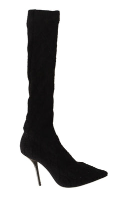 Elegant Black Stretch Socks Boots Dolce & Gabbana