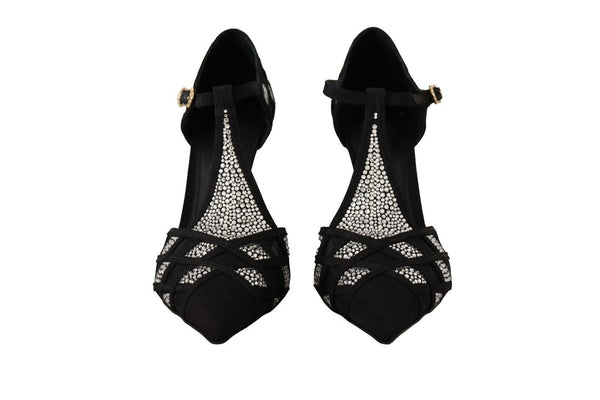 Elegant Crystal-Embellished Suede Pumps Dolce & Gabbana