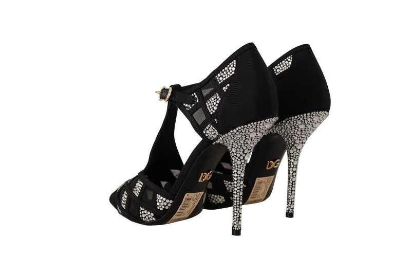 Elegant Crystal-Embellished Suede Pumps Dolce & Gabbana