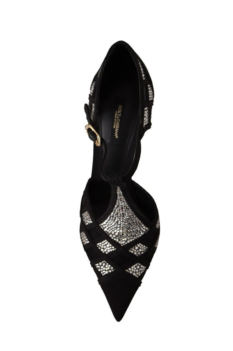 Elegant Crystal-Embellished Suede Pumps Dolce & Gabbana