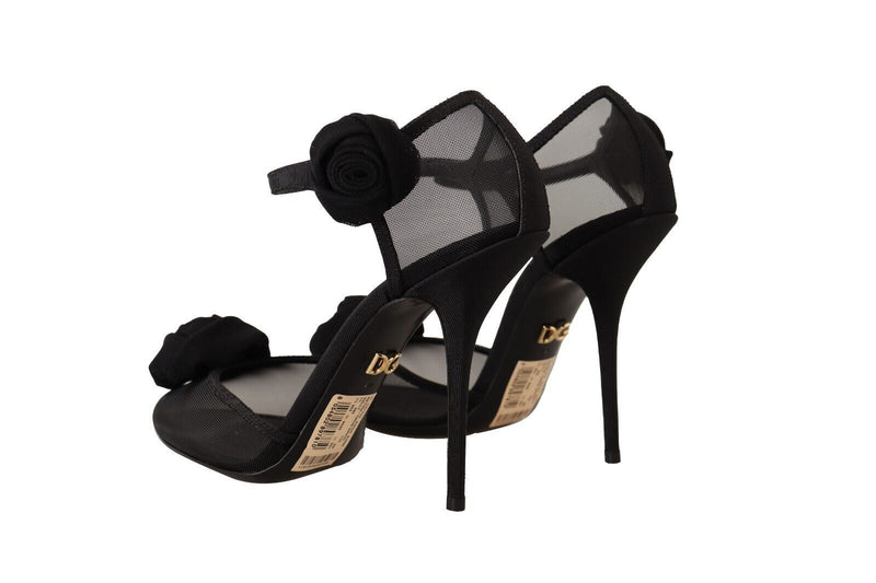 Elegant Black Mesh Heels Pumps Dolce & Gabbana