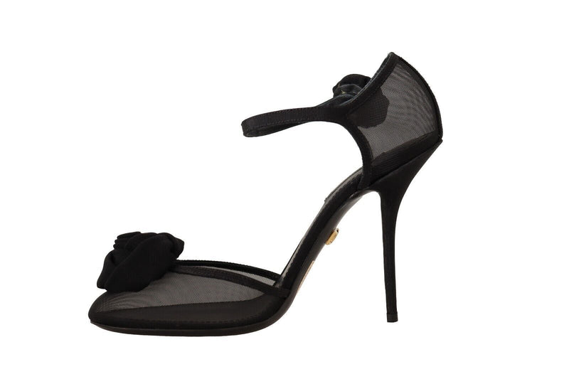 Elegant Black Mesh Heels Pumps Dolce & Gabbana