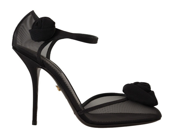 Elegant Black Mesh Heels Pumps Dolce & Gabbana