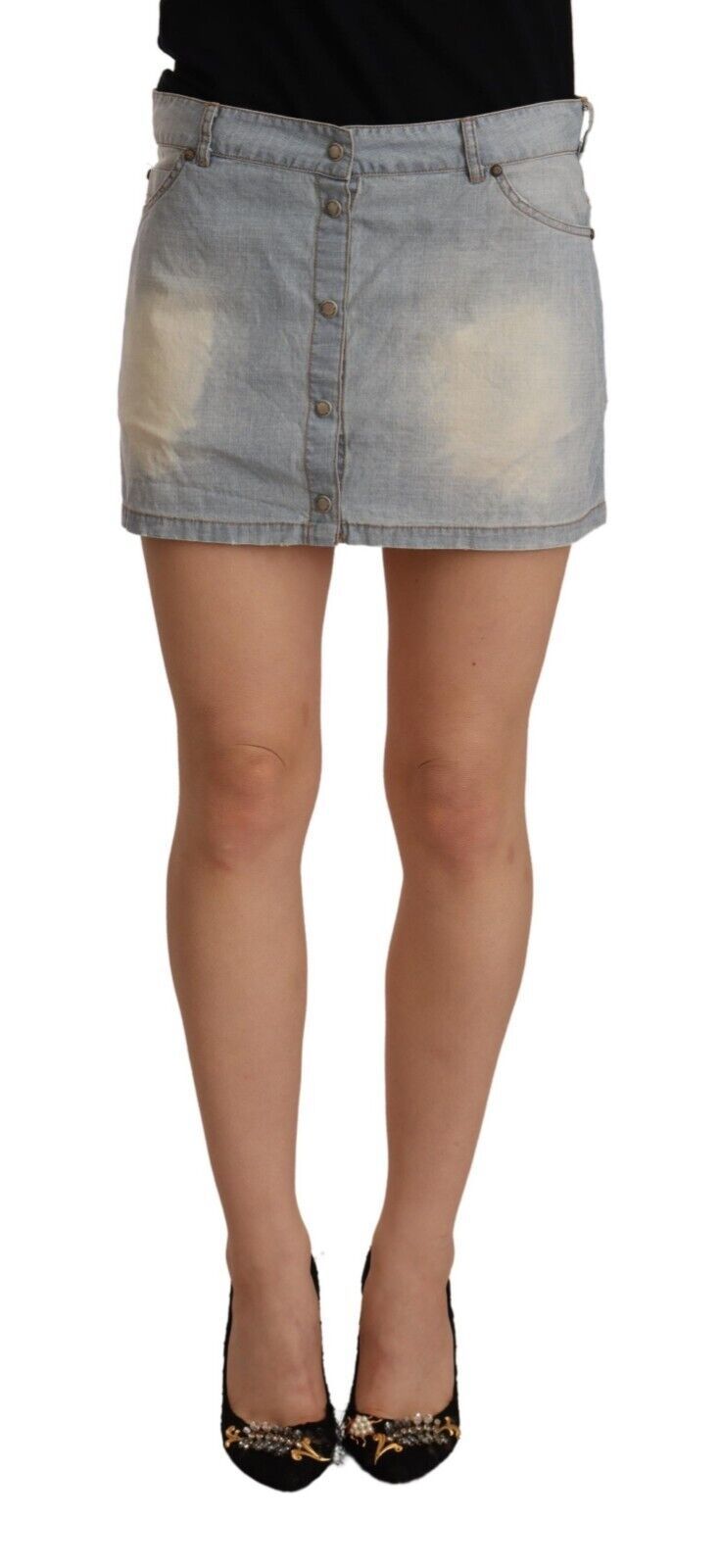 Chic Light Blue Mini Denim Skirt Ermanno Scervino