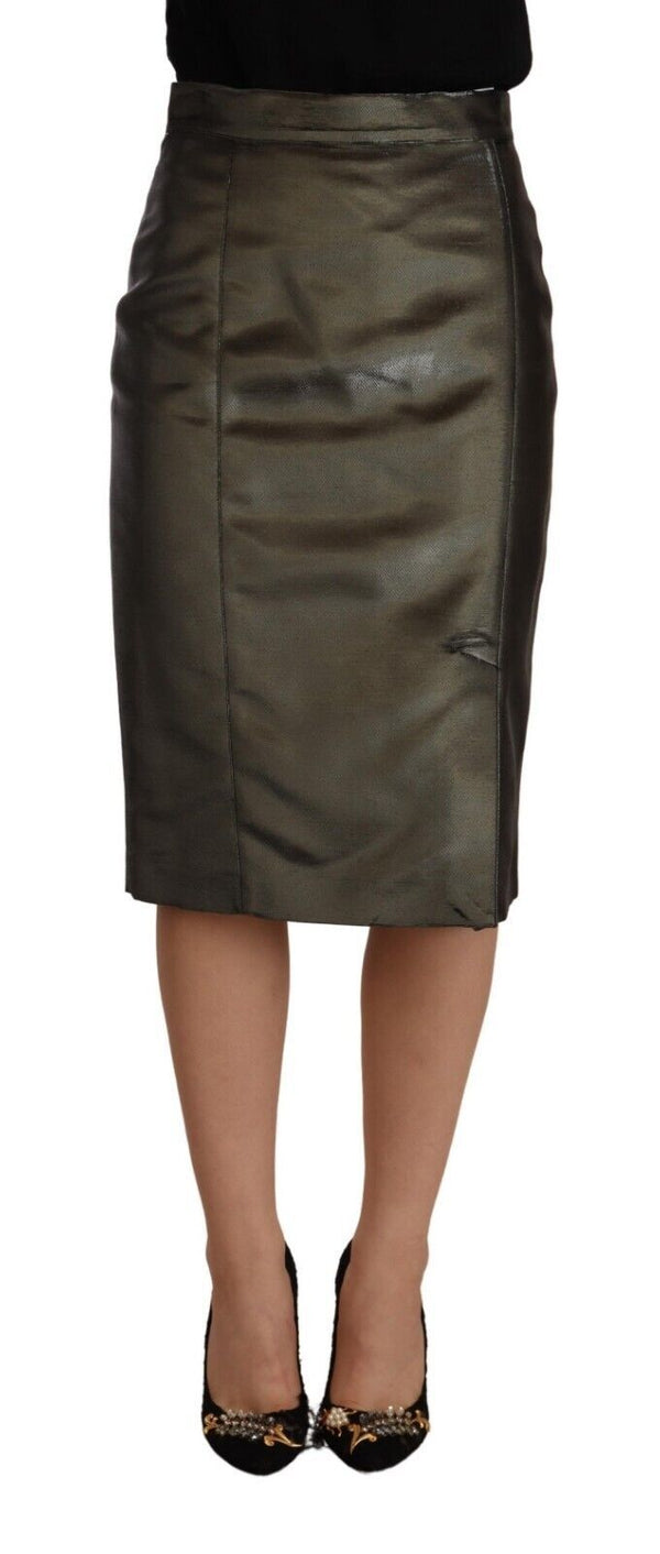 Chic High Waist Pencil Midi Skirt GF Ferre