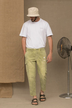 Green Cotton Men Jeans Don The Fuller