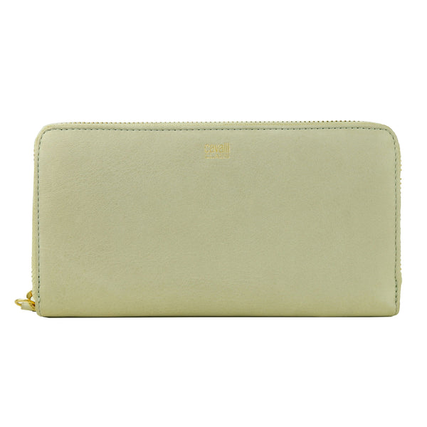 Gray Calfskin Women Wallet Cavalli Class