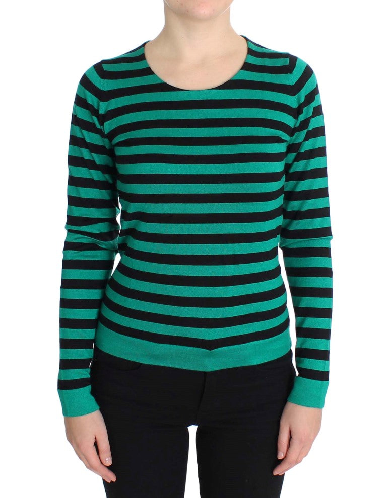 Elegant Striped Cashmere Silk Sweater Dolce & Gabbana