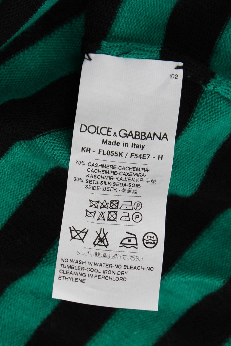 Elegant Striped Cashmere Silk Sweater Dolce & Gabbana