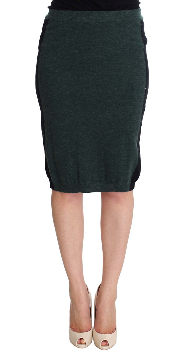 Emerald Elegance Wool-Blend Pencil Skirt MILA SCHÖN