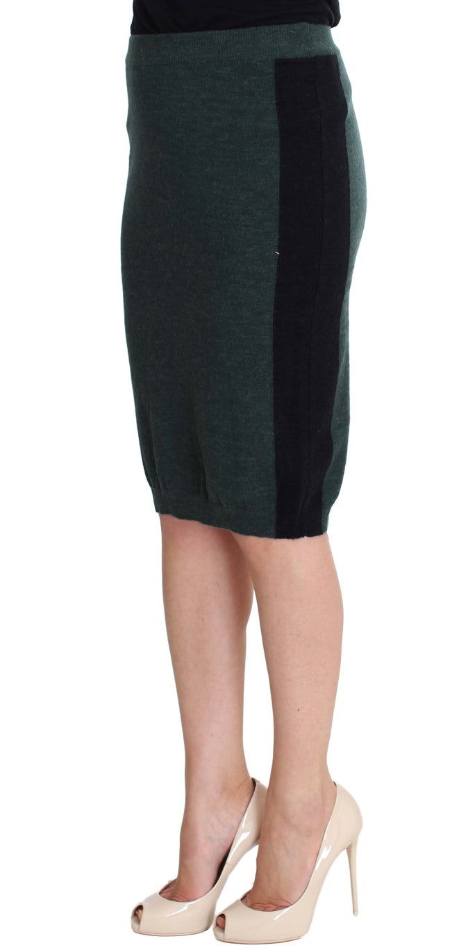 Emerald Elegance Wool-Blend Pencil Skirt MILA SCHÖN