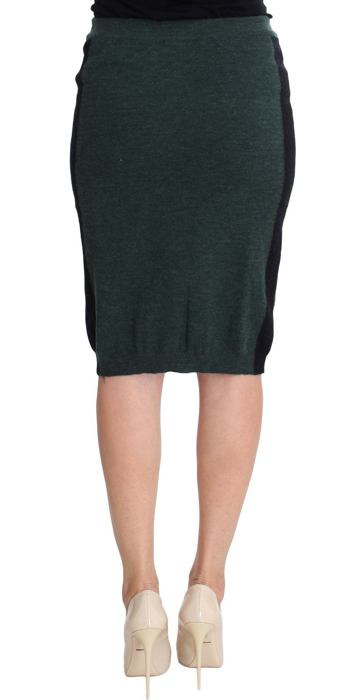 Emerald Elegance Wool-Blend Pencil Skirt MILA SCHÖN